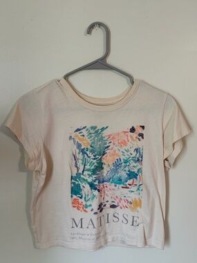 Hollister Matisse Graphic Tee in Cream with Multicolor Print